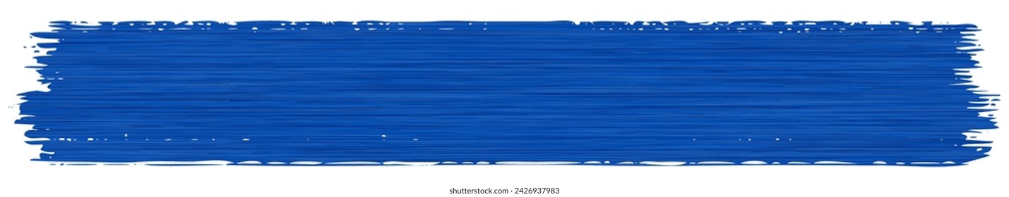 Blue line of paint isolated, blue smear on transparent background