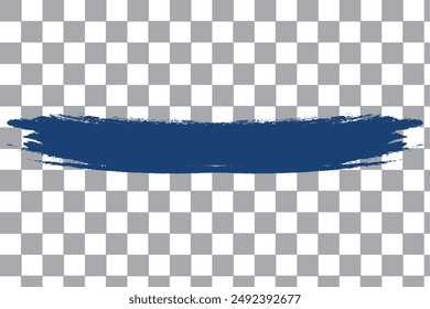 Blue line of paint isolated, blue smear on transparent background