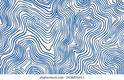 Blue line pattern on a white background, evoking a sense of movement and depth