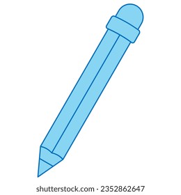 Blue line pencil. Vector illustration with education theme. Back to school.