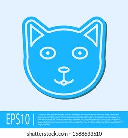 Blue line Pet icon isolated on grey background.  Vector Illustration