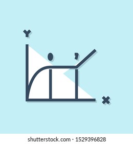 Blue line Pie chart infographic icon isolated on blue background. Diagram chart sign.  Vector Illustration