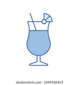 Blue Line Pina Colada vector icon