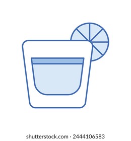 Blue Line Pisco Sour vector icon