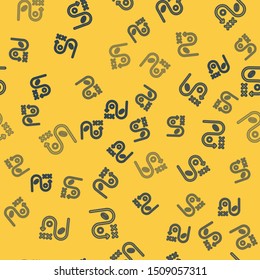 Blue line Planning strategy concept icon isolated seamless pattern on yellow background. Soccer or american football cup formation and tactic.  Vector Illustration