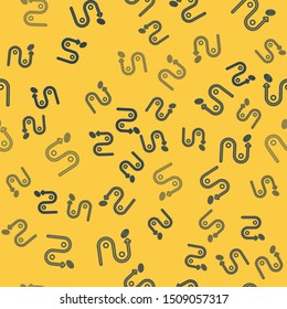 Blue line Planning strategy concept icon isolated seamless pattern on yellow background. Soccer or american football cup formation and tactic.  Vector Illustration