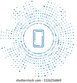 Blue line Playing card back icon isolated on white background. Casino gambling. Abstract circle random dots. Vector Illustration
