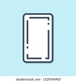 Blue line Playing card back icon isolated on blue background. Casino gambling.  Vector Illustration