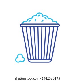 Blue Line Popcorn vector icon