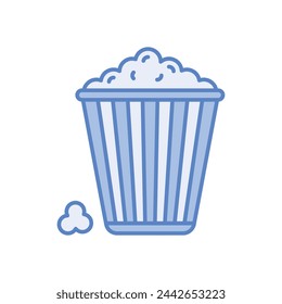 Blue Line Popcorn vector icon