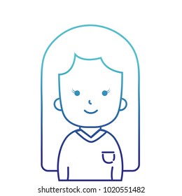 blue line pretty woman with blouse and hairstyle design