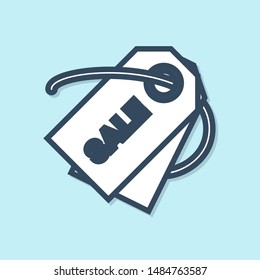 Blue line Price tag with an inscription Sale icon isolated on blue background. Badge for price. Promo tag discount. Vector Illustration Blue line Price tag with an inscription Sale icon isolated on blue background. Badge for price. Promo tag discount. Vector Illustration