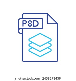 Blue Line Psd File vector icon