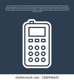 Blue line Remote control icon isolated on blue background.  Vector Illustration