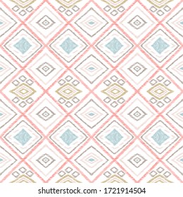 Blue Line Repeat Vector Seamless Pattern. Decoration Shirt Wallpaper. Linear Simple Background. Red and Blue Tartan Paint Pattern.