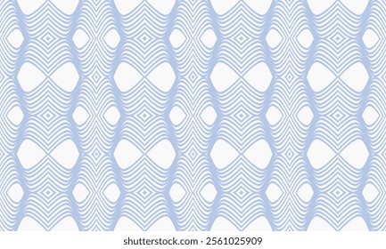 

blue line ribbon on white background, seamless pattern with repeat blue waves as horizontal strip line, replete image design for fabric printing patter