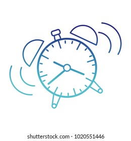blue line round clock alarm object design