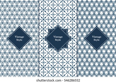 Blue line seamless pattern background. Monochrome geometric ornament for elegant design. Universal pattern for wallpapers, textile, fabric, wrapping paper, packaging box etc.
