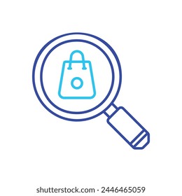 Icono de Vector de Búsqueda Línea Azul