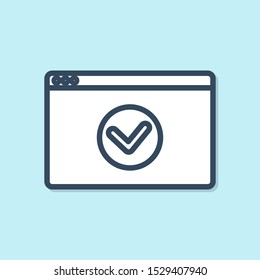 Blue line Secure your site with HTTPS, SSL icon isolated on blue background. Internet communication protocol.  Vector Illustration