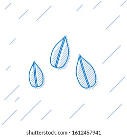 Blue line Sesame seeds icon isolated on white background.  Vector Illustration