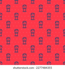 Icono de pincel de rayas azules aislado sin fisuras en el fondo rojo. Símbolo de la Barbería.  Vector