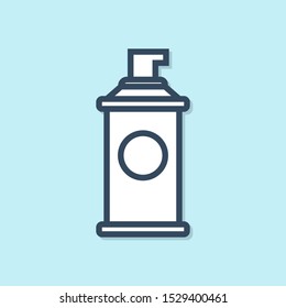Blue line Shaving gel foam icon isolated on blue background. Shaving cream.  Vector Illustration
