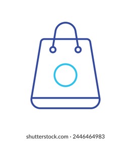 Blue Line Einkaufstasche Vektorgrafik Symbol
