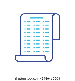 Blue Line Shopping List vector icon