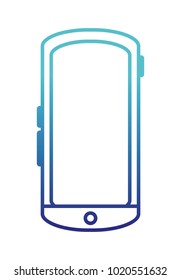 blue line smartphone mobile technology to call and talk