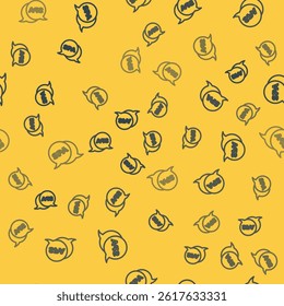 Blue line Spa salon icon isolated seamless pattern on yellow background. Concept for beauty salon, massage, cosmetic. Spa treatment and cosmetology.  Vector