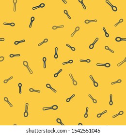 Blue line Spoon icon isolated seamless pattern on yellow background. Cooking utensil. Cutlery sign.  Vector Illustration