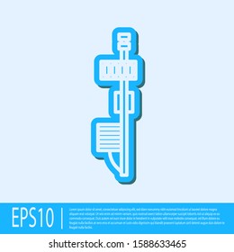 Blue line Standalone sensor icon isolated on grey background.  Vector Illustration