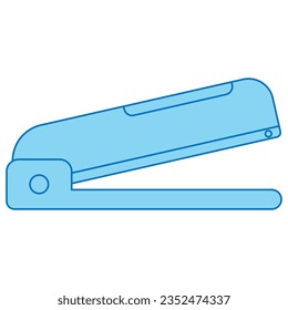 Blue line stapler. Vector illustration with education theme. Back to school.