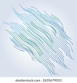 Blue line streaks and wavy forms with an abstract background