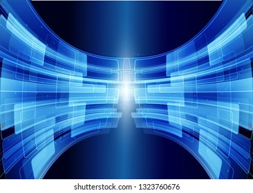 Blue line technology abstract background vector.