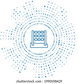 Blue line Tic tac toe game icon isolated on white background. Abstract circle random dots. Vector