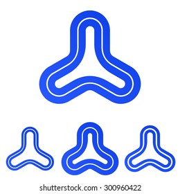 Blue line triangle logo design set