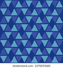 Blue line in triangle shape graphic pattern 