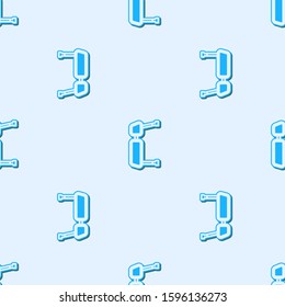 Blue line Truck side mirror icon isolated seamless pattern on grey background.  Vector Illustration