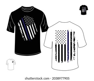 Blue Line T-Shirt Design Vector