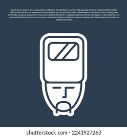 Blue line Ukrainian cossack icon isolated on blue background.  Vector