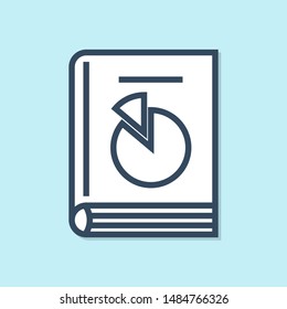 Blue line User manual icon isolated on blue background. User guide book. Instruction sign. Read before use.  Vector Illustration