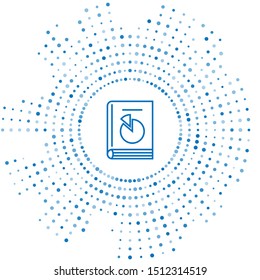 Blue line User manual icon isolated on white background. User guide book. Instruction sign. Read before use. Abstract circle random dots. Vector Illustration