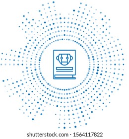 Blue line User manual icon isolated on white background. User guide book. Instruction sign. Read before use. Abstract circle random dots. Vector Illustration