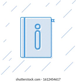 Blue line User manual icon isolated on white background. User guide book. Instruction sign. Read before use.  Vector Illustration