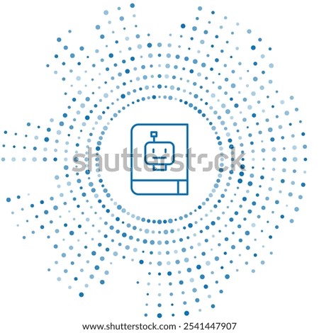 Blue line User manual icon isolated on white background. User guide book. Instruction sign. Read before use. Abstract circle random dots. Vector