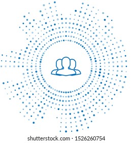 Icono de grupo Usuarios de línea azul aislado en fondo blanco. Icono de grupo de personas. Icono de perfil de usuarios de avatar de negocios. Puntos aleatorios del círculo abstracto. Ilustración vectorial