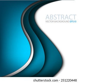 Blue line vector background curve wave color on white space for text and message modern artwork design