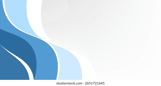 Blue line vector background curve paper layer with white space for text and message background design